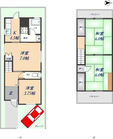 東町１丁目貸家の物件間取画像